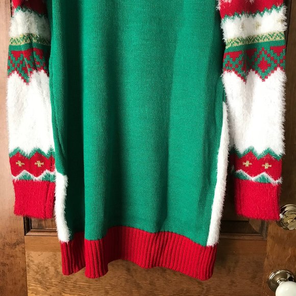 It's Our Time Green and Red Reindeer Sweater - Picture 9 of 10
